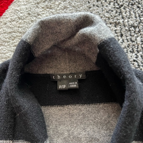 Theory Black and Gray Striped Cardigan - Picture 2 of 4